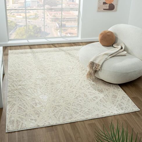 LUXE WEAVERS Jasper Collection 689 Beige 4x5 Modern Abstract Area Rug in Saudi Arabia