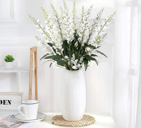 Artificial Lavender Flowers,8PCS Blue Artificial Flowers 29.3in Silk Flowers Faux Lavender Stems for Wedding Party Home Kitchen Table Decor(Blue) in Saudi Arabia