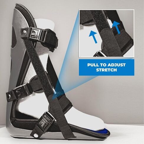 Kids Adjustable Night Splint - Pediatric Plantar Fasciitis, Achilles Tendon, Heel Spur, Injury, and Foot Pain Relief Boot for Children, Black, X-Small in Saudi Arabia