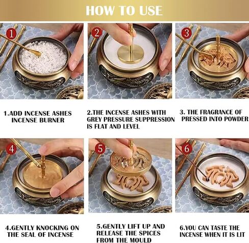 5 قطع من النحاس لصنع البخور، مجموعة أدوات البخور، مجموعة أدوات البخور DIY، قالب البخور، ملعقة البخور، فرشاة مجرفة لليوجا والتأمل in Kuwait