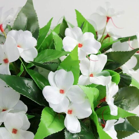 2PCS Artificial Flowers Impatiens Bushes Silk Flower Greenery Indoor Garden Light Office Wedding Decor (Pink) in Saudi Arabia