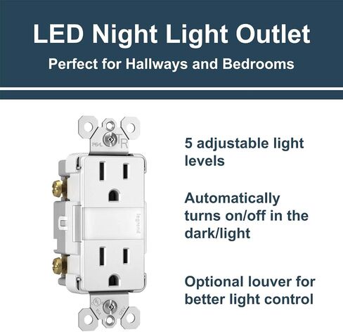Legrand radiant 1597TRUSBACW 15 Amp GFCI Self Test Tamper Resistant Decorator Duplex Outlet with USB Type A and C, White (1 Count) in Saudi Arabia