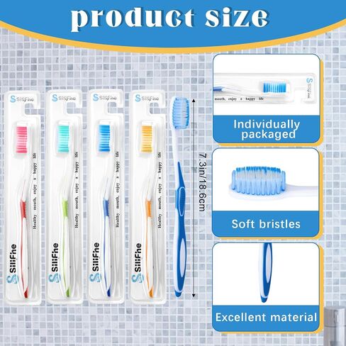 40 Pcs Toothbrush Bulk Individually Wrapped Soft Toothbrushes for Adult Reusable Travel Multi Color Toothbrush Set for Home Hotel Office School Camping Guests Charity Church Homeless in Saudi Arabia