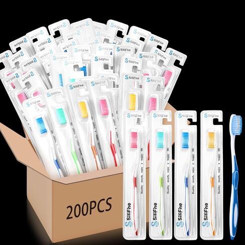 40 Pcs Toothbrush Bulk Individually Wrapped Soft Toothbrushes for Adult Reusable Travel Multi Color Toothbrush Set for Home Hotel Office School Camping Guests Charity Church Homeless in Saudi Arabia