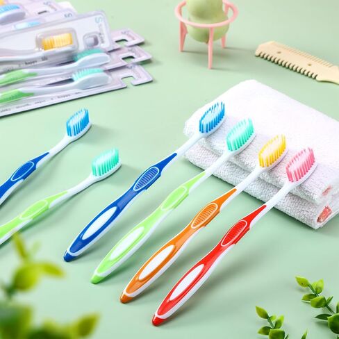40 Pcs Toothbrush Bulk Individually Wrapped Soft Toothbrushes for Adult Reusable Travel Multi Color Toothbrush Set for Home Hotel Office School Camping Guests Charity Church Homeless in Saudi Arabia