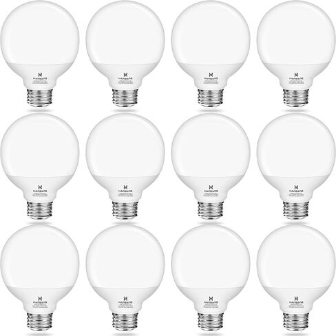 hansang G25 LED Globe Light Bulbs 3000K Warm White, Vanity Light Bulb 60W Incandescent Equivalent, E26 Standard Base, 5W Decorative Round Light Bulb for Vanity Mirror, 500LM, Non-Dimmable, 4 Pack in Saudi Arabia