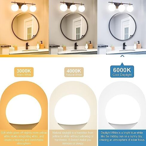 hansang G25 LED Globe Light Bulbs 3000K Warm White, Vanity Light Bulb 60W Incandescent Equivalent, E26 Standard Base, 5W Decorative Round Light Bulb for Vanity Mirror, 500LM, Non-Dimmable, 4 Pack in Saudi Arabia