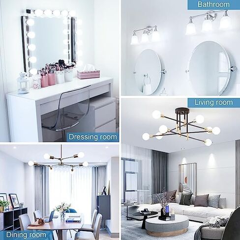 hansang G25 LED Globe Light Bulbs 3000K Warm White, Vanity Light Bulb 60W Incandescent Equivalent, E26 Standard Base, 5W Decorative Round Light Bulb for Vanity Mirror, 500LM, Non-Dimmable, 4 Pack in Saudi Arabia