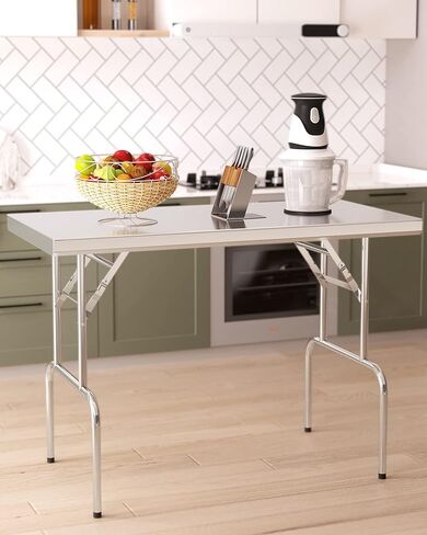 Stainless Steel Folding Table 48" x 24", [NSF Certified][Heavy Duty] Commercial Kitchen Prep Table for Home, Restaurant, Hotel in Kuwait