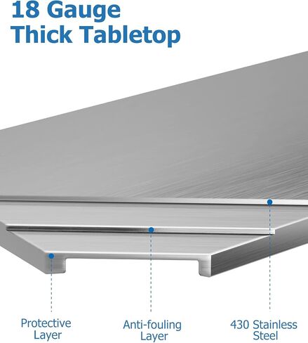 Stainless Steel Folding Table 48" x 24", [NSF Certified][Heavy Duty] Commercial Kitchen Prep Table for Home, Restaurant, Hotel in Kuwait