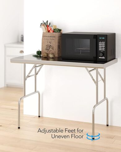 Stainless Steel Folding Table 48" x 24", [NSF Certified][Heavy Duty] Commercial Kitchen Prep Table for Home, Restaurant, Hotel in Kuwait