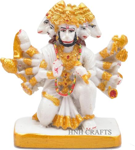 Panchmukhi Hanuman Marble Powder & Polyresin Statue (White, Small Size - 3 inch) in Saudi Arabia