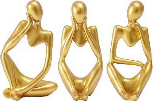 Black Bathroom Decor for Shelves Resin Mini Home Decor for Shelf Thinker Statue Sculptures Decorations Abstract Art Bookshelf Decor Coffee Table Decor in Saudi Arabia
