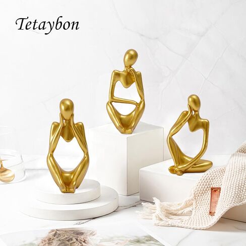 Black Bathroom Decor for Shelves Resin Mini Home Decor for Shelf Thinker Statue Sculptures Decorations Abstract Art Bookshelf Decor Coffee Table Decor in Saudi Arabia