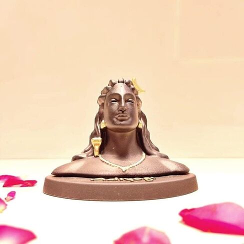 Lord Adiyogi Shiva Statue with Golden Detailing, Mahadev Murti Home/Office Decor and Car Dash Board in Saudi Arabia