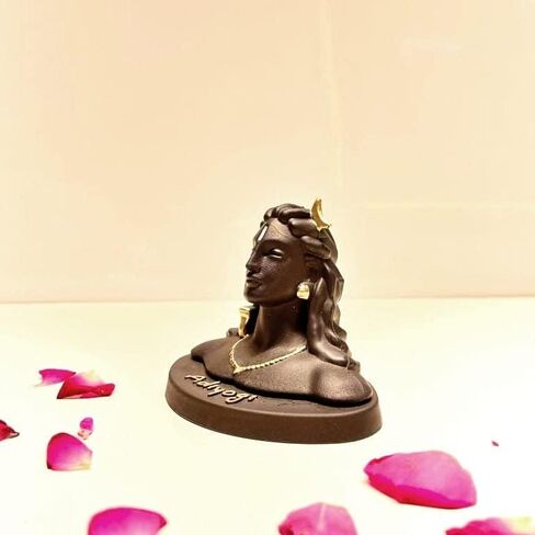 Lord Adiyogi Shiva Statue with Golden Detailing, Mahadev Murti Home/Office Decor and Car Dash Board in Saudi Arabia