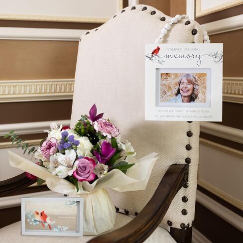 Pavilion - Reserved In Loving Memory - 6" x 4" Horizontal Photo Picture Frame Seat Reserver In Memory Loss Of Loved One Red Cardinal Memorial Remembrance Wedding Decoration Decor Sign Keepsake in Saudi Arabia