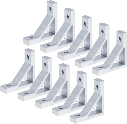 10 Pack 2020 Series Corner Bracket L Shaped Braces Aluminum Extrusion Profile Fastener, Right Angle Joint Connector for T Slot Aluminium Profile, 3D Printer Accessories Linear Rail Channel Bracket in Saudi Arabia