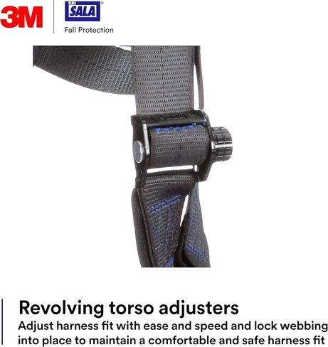 3M 1113037 DBI-SALA ExoFit X300 Comfort Vest Climbing Harness Fall Protection, General Industry, Aluminum Back and Front D-Ring, Auto-Locking Quick Connect Leg and Chest Straps, Large in Saudi Arabia