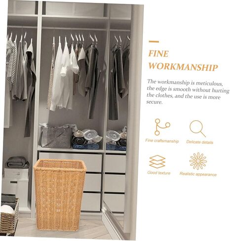 Amosfun Basket for Car Fruit Containers Trash Bin for Car Decorative Garbage Waste Bin Vintage Bud Vases Plant Storage Baskets Pastoral Style Basket Pp Rattan Office Trash Can in Saudi Arabia