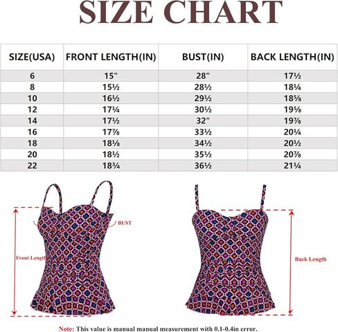 Women's Tankini Swimsuit Top with Ruffle Hem 50's Vintage Shirred Tummy Control Swimsuits in Saudi Arabia