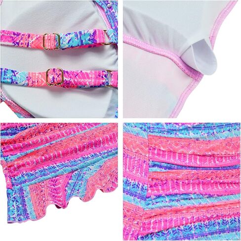 Women's Tankini Swimsuit Top with Ruffle Hem 50's Vintage Shirred Tummy Control Swimsuits in Saudi Arabia