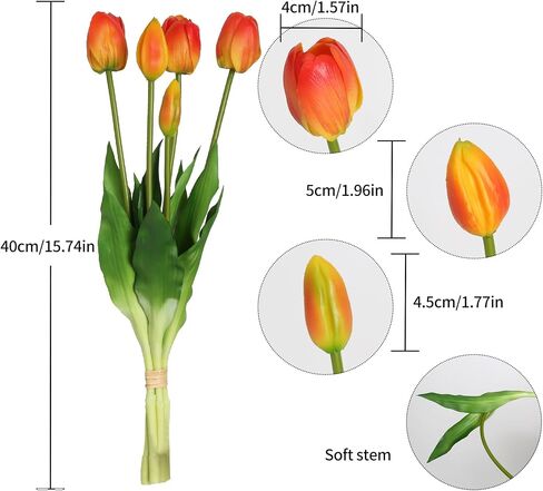 15pcs White Tulips Artificial Flowers Real Touch Tulips Faux Flowers Fake White Tulips for Home Tabl Wedding Decorations Party Baby Shower Centerpieces Bridal Bouquet Decor(White) in Saudi Arabia