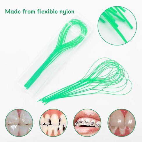 70 Count Dental Floss Threaders for Braces, Bridges, and Implants, Orthodontic Floss Needle Threaders, Traction Device for Teeth Correction, Dental Cleaning Care Accessories in Saudi Arabia