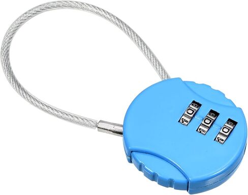 PATIKIL Combination Lock 4.7 Inch, 3 Digit Outdoor Waterproof Code Padlock with Wire Rope for Luggage Gym Locker Fence Toolbox Backpack, Black in Saudi Arabia