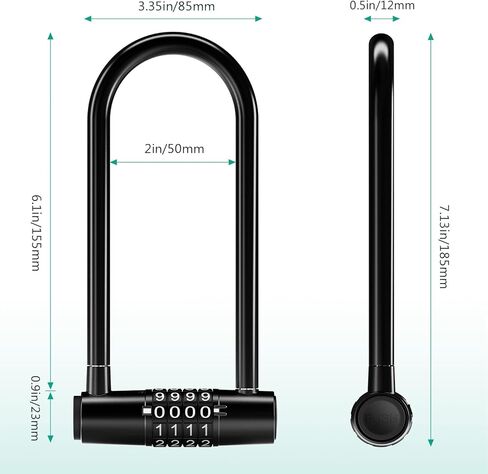 قفل مجمع بأربعة أقراص من أوريا مع كبل قابل للإزالة، أسود، 100000 مجموعة in Kuwait