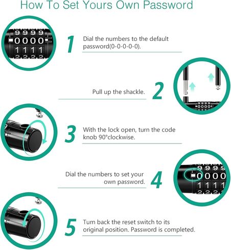 قفل مجمع بأربعة أقراص من أوريا مع كبل قابل للإزالة، أسود، 100000 مجموعة in Kuwait