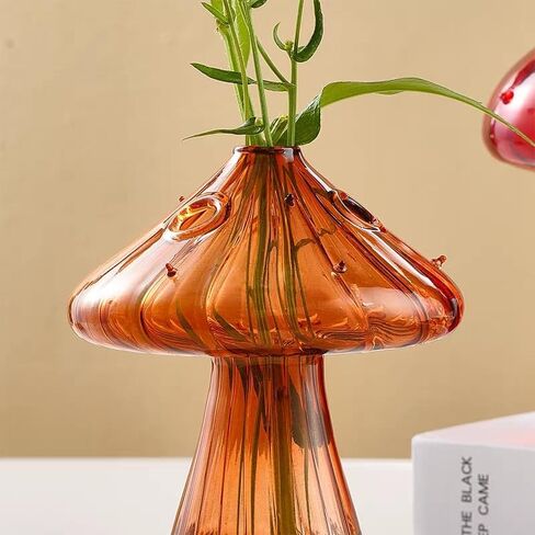 BFYDOAA Colored Glass Bud Vases Set of 4 Mini Mushroom Terrarium Hydroponics Plants Propagation Station for Flower,Reed Diffuser,Table Centerpiece in Saudi Arabia