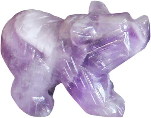 Hand Carved Gemstone Crystal Bear Figurine Animal Statue Carving Office Home Decor 1.5'' (Black Obsidian) in Kuwait