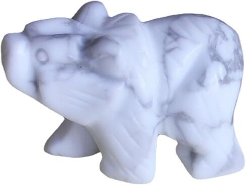 Hand Carved Gemstone Crystal Bear Figurine Animal Statue Carving Office Home Decor 1.5'' (Black Obsidian) in Kuwait