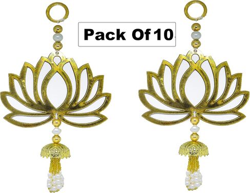 Lotus Back Drop Hanging Entrance Side Door Hangings Diwali Wall Ganesh (6x4inch) Pack of 10 in Saudi Arabia