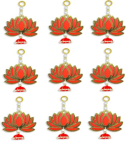 Lotus Back Drop Hanging Entrance Side Door Hangings Diwali Wall Ganesh (6x4inch) Pack of 10 in Saudi Arabia
