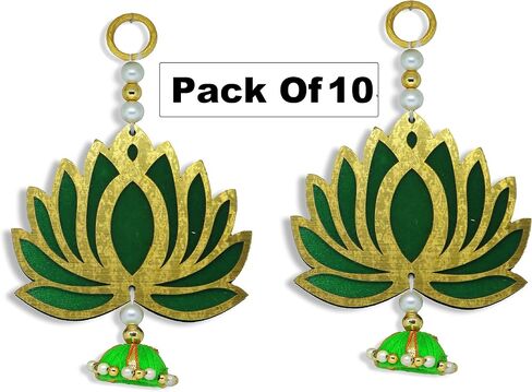 Lotus Back Drop Hanging Entrance Side Door Hangings Diwali Wall Ganesh (6x4inch) Pack of 10 in Saudi Arabia