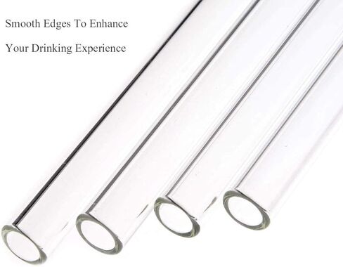 عبوة من 8 شفاطات زجاجية رفيعة مقاس 7 مم من ALINK، شفاطات شرب نحيفة شفافة قابلة لإعادة الاستخدام لأكواب RTIC/YETI سعة 20 أونصة و30 أونصة، وتيرفيس، وبرطمانات ماسون مع فرشتي تنظيف و8 أطراف من السيليكون in Kuwait