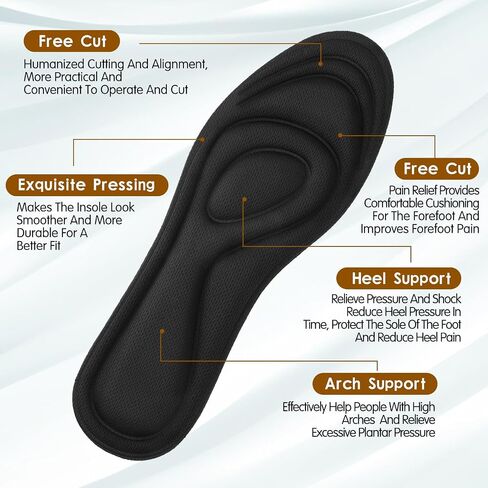 Sibba 3 Pairs Sponge Heel Cushion Heel Grips Shoes Pads Replacement Shoe Inserts Memory Foam Insoles Non Slip Shoes Pads Anti Slip Shoe Grips Breathable Sole Protectors Shock (Black) in Saudi Arabia