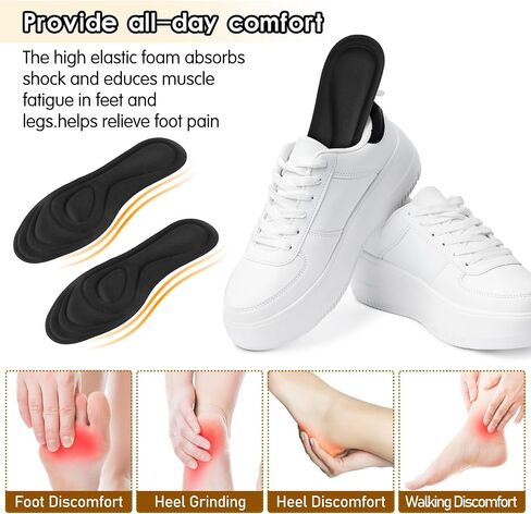 Sibba 3 Pairs Sponge Heel Cushion Heel Grips Shoes Pads Replacement Shoe Inserts Memory Foam Insoles Non Slip Shoes Pads Anti Slip Shoe Grips Breathable Sole Protectors Shock (Black) in Saudi Arabia