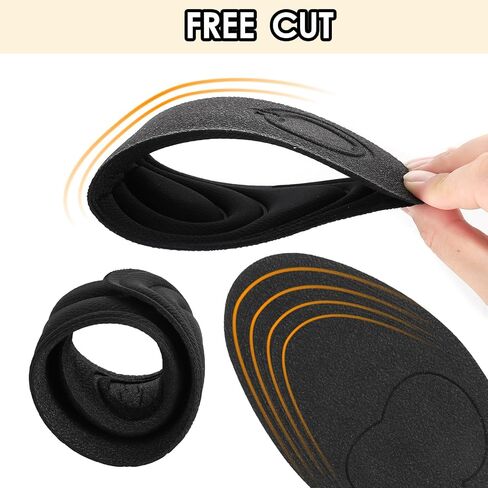Sibba 3 Pairs Sponge Heel Cushion Heel Grips Shoes Pads Replacement Shoe Inserts Memory Foam Insoles Non Slip Shoes Pads Anti Slip Shoe Grips Breathable Sole Protectors Shock (Black) in Saudi Arabia