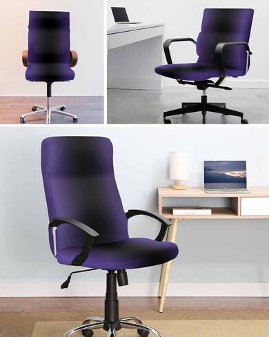 Orange Grey Office Chair Cover Small Stretchable, Removable Computer Chair Back Covers Dustproof Office Desk Chair Seat Slipcovers Cushion Protector Geometric Stripes Gradient Minimalist Art in Saudi Arabia