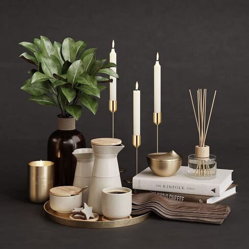 Black Candlestick Holders, Set of 6-Pieces Candle Holder fits Taper Candles, Modern Decorative Candle Sticks Holder for Table, Mantel, Wedding, Dinning, Party(Candles not Include) in Saudi Arabia