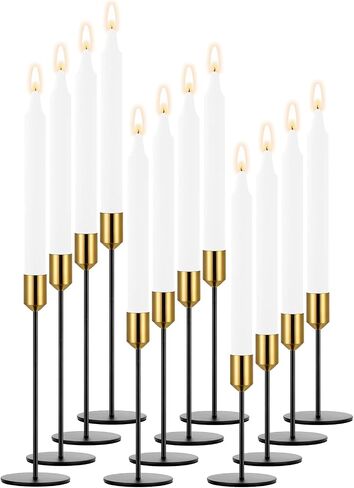 Black Candlestick Holders, Set of 6-Pieces Candle Holder fits Taper Candles, Modern Decorative Candle Sticks Holder for Table, Mantel, Wedding, Dinning, Party(Candles not Include) in Saudi Arabia
