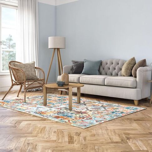 3'x5' Washable Rugs, Boho Area Rug, Throw Rug with Non-Slip Indoor Door Mat, Area Rug for Bedroom, Living Room, Kitchen Decor, Vintage Low Pile Entry Way Rug (3'x5') in Saudi Arabia