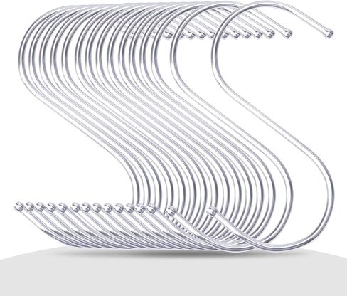 Ptrone S Shaped Hooks Stainless Steel Metal Hangers Hanging Hooks for Kitchen, Work Shop, Bathroom, Garden (S/10pcs) in Kuwait