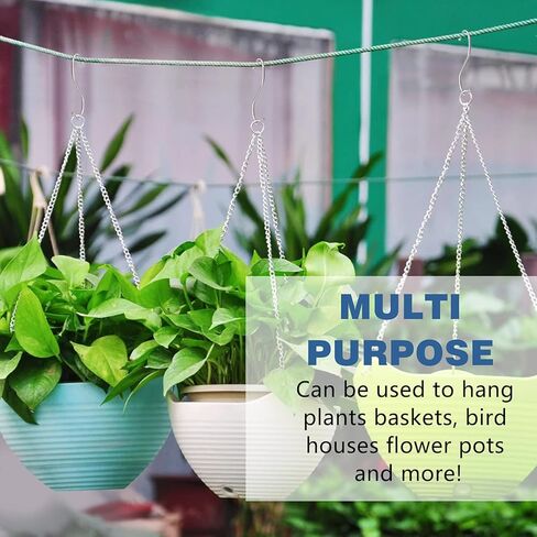 Ptrone S Shaped Hooks Stainless Steel Metal Hangers Hanging Hooks for Kitchen, Work Shop, Bathroom, Garden (S/10pcs) in Kuwait