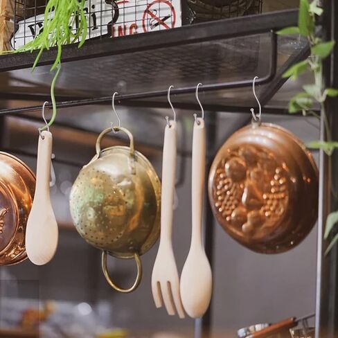 Ptrone S Shaped Hooks Stainless Steel Metal Hangers Hanging Hooks for Kitchen, Work Shop, Bathroom, Garden (S/10pcs) in Kuwait