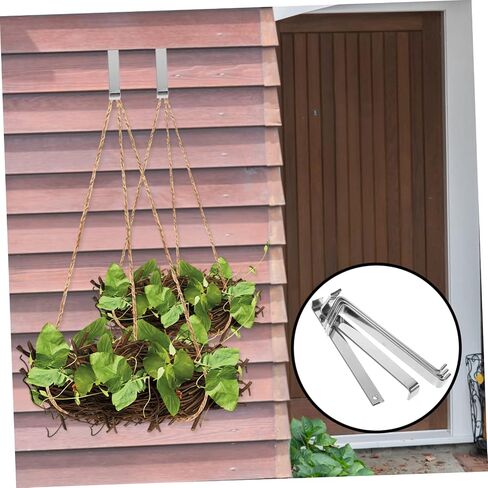 BESTOYARD 2 Sets Siding Clips Siding Hanger Wreath Hook Garment Rack Heavy Duty Christmas Ornament Hooks Picture Hooks Vinyl Wall Siding Hook Stainless Steel Flower Basket Metal in Saudi Arabia