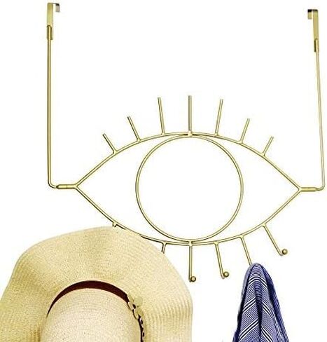 PandS Over The Door Hooks Angel Eye Bathroom Hook,7 Hooks Gold Metal Over Door Hanger,Hanging Towels Hat Purses - Sturdy Iron Over The Door Coat Rack in Saudi Arabia